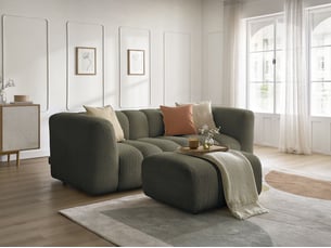 Canapé droit fixe BOBOCHIC TALIA 3 places Tissu vert