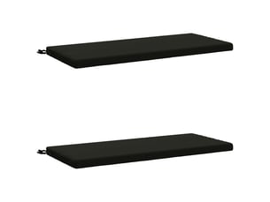 Lot de 2 coussins de banc, coussins d'assise soest 100 % polyester noir cf57311
