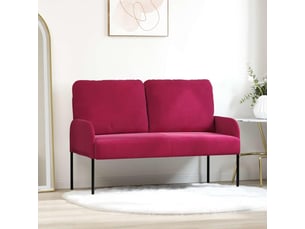 Canapé droit, sofa, canapés avec coussin 110cm bordeaux contreplaqué cf22372