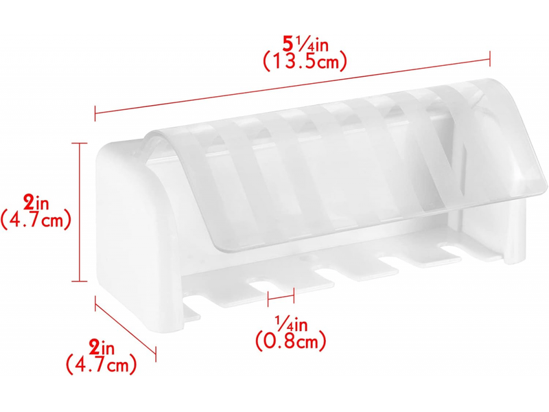 Porte-brosse à dents mural à 5 ​​compartiments avec couvercle, support de rangement autocollant pour brosse à dents, pour salle de bain et dortoir  - Conforama C