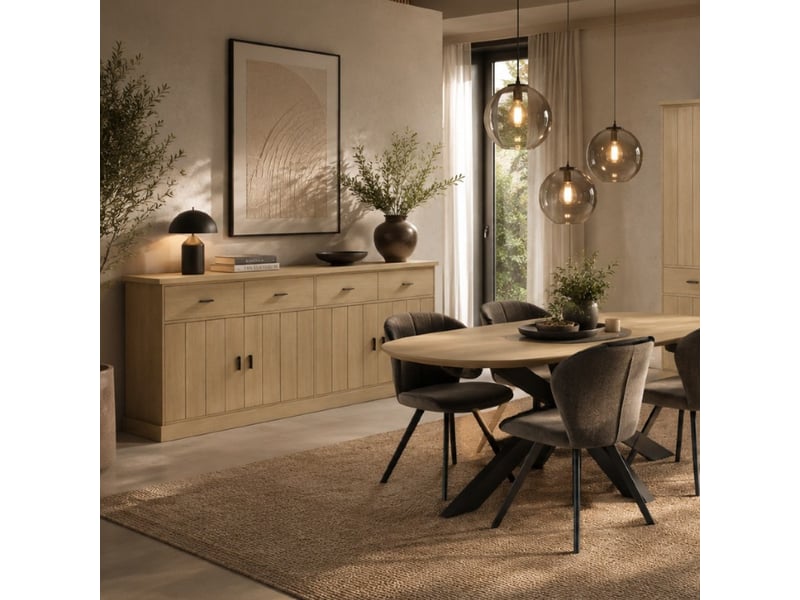  Buffet de salle à manger moderne en bois 220cm teodora  - Conforama D