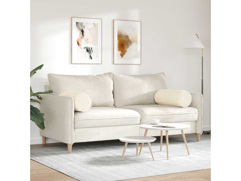  Lot de 2 coussins d'accent, coussins décoratifs, coussins lombaires crème ø 25 x 70 cm cf56726  - Conforama D
