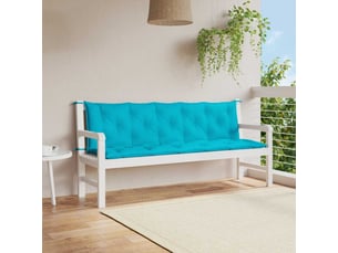 Lot de 2 coussins de banc de jardin, coussins d'assise turquoise tissu oxford cf58704