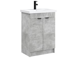 Ensemble de mobilier de salle de bain gris béton shl632