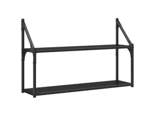 Étagère flottante, étagère suspendue montage mural chêne noir 80 x 21 x 51 cm cf42513