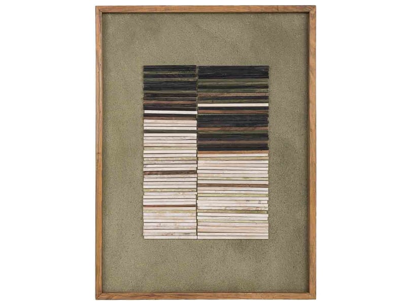  Tableau artisanal en bois recyclé relief vert 62x4x82 cm h cm  - Conforama B