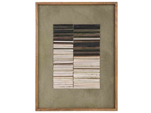 Tableau artisanal en bois recyclé relief vert 62x4x82 cm h cm