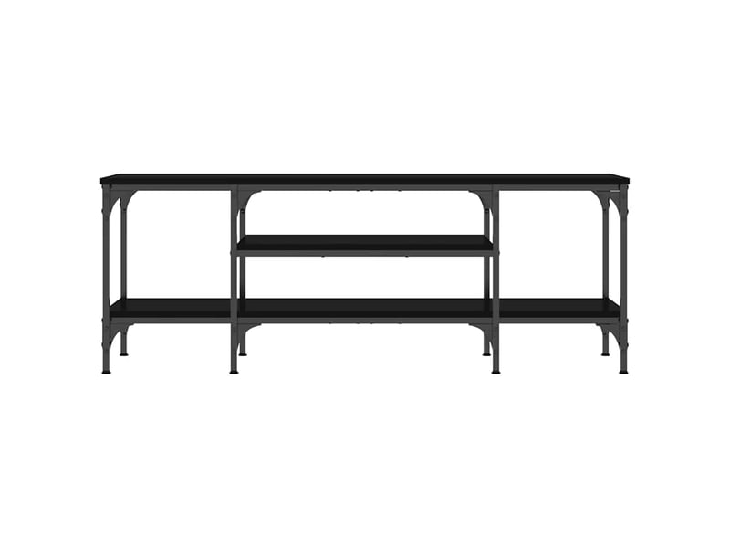  Meuble tv - banc tv - meuble de rangement noir 121x35x45 cm bois d'ingénierie et fer  - Conforama D