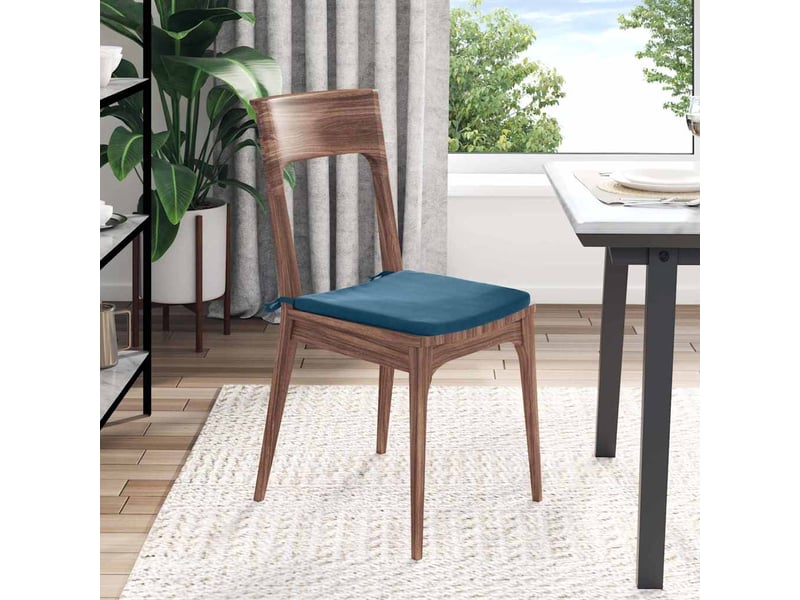  Lot de 4 coussins de siège, coussins décoratifs velours bleu 40 x 40 x 3 cm cf60035  - Conforama D