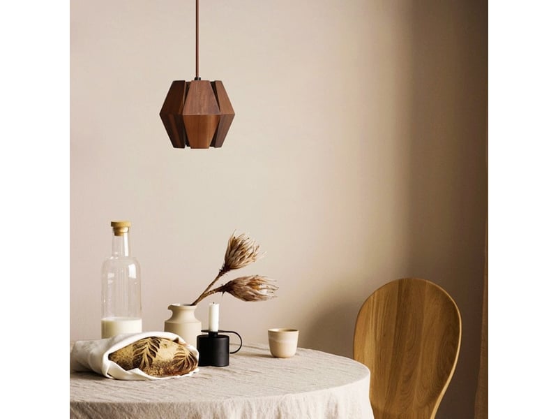  Lampe à suspension, bûche, style rétro japonais d17xh15cm  - Conforama E