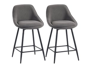 tabouret de bar  <strong>STILVORA</strong>  - gris hauteur d'assise 65 cm vendu Par paire