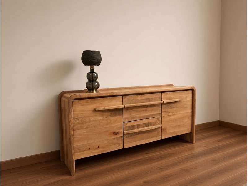  Buffet à 2 portes et 2 tiroirs en bois de manguer masif  - Conforama B