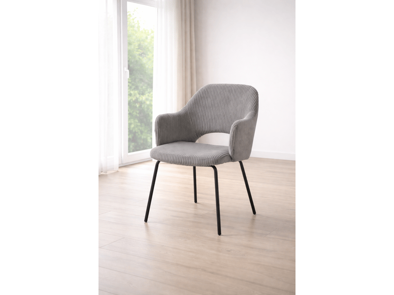  Chaise homcom style contemporain pour salle à manger en tissu côtelé design  - Conforama B