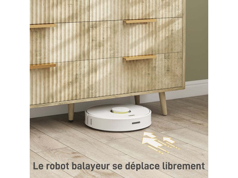  Commode 6 tiroirs scandinave avec poignées et pieds de pin, pour chambre à coucher, salon, couloir, chêne, 120x40x76cm  - Conforama E