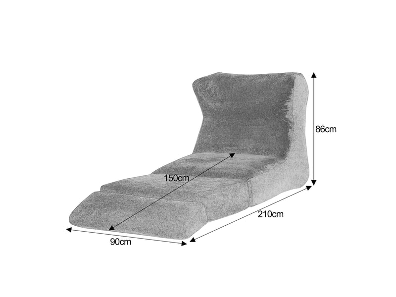  Chauffeuse convertible modenvie en mousse grise 90 x 118 x 86 cm  - Conforama C