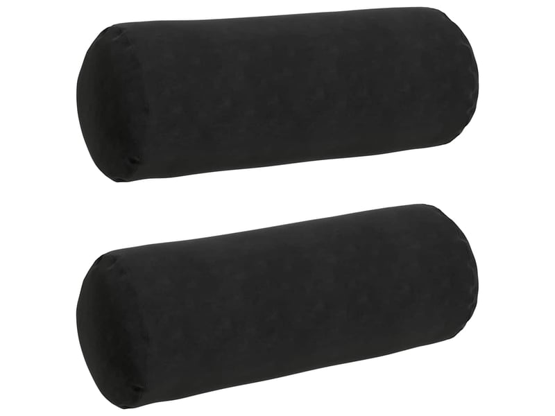  Lot de 2 coussins d'accent, coussins décoratifs, coussins lombaires noir ø 25 x 70 cm cf56747  - Conforama A