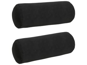 Lot de 2 coussins d'accent, coussins décoratifs, coussins lombaires noir ø 25 x 70 cm cf56747