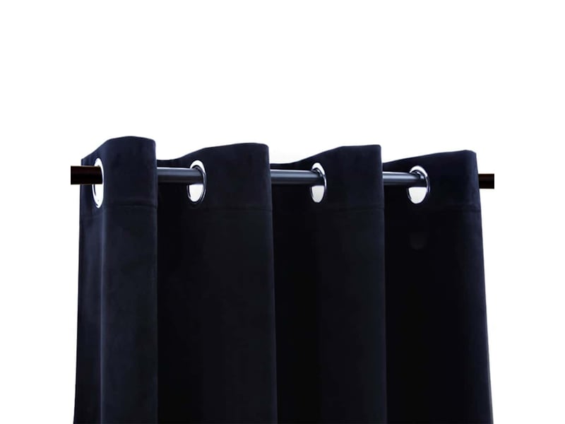  Rideau occultant, rideau black-out avec anneaux en métal velours noir 290x245 cm cf43953  - Conforama D