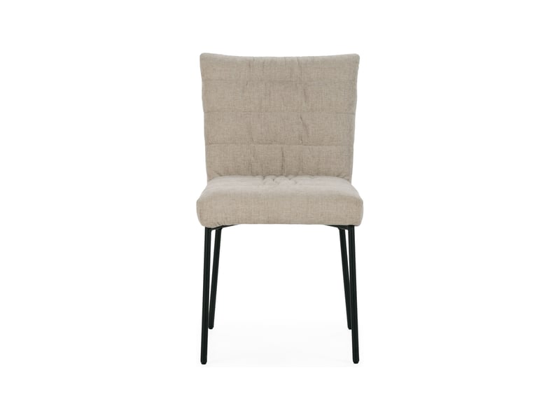  Lot de 4 chaises repas 48x58x86 cm en tissu beige et noir - kulpa  - Conforama C