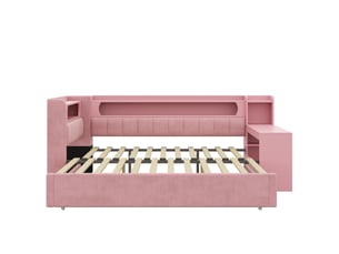 Lit banquette 90x200 cm <strong>LEYTN</strong>  <strong></strong> coloris rose