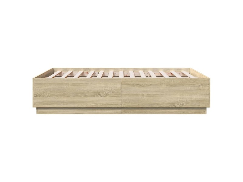  Lit double- lit adulte -  cadre de lit sans matelas chêne sonoma 120x190 cm  - Conforama D