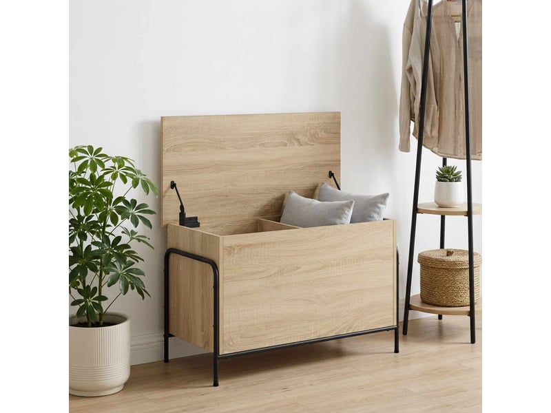 Boîte de rangement, coffre de rangement chêne sonoma 80x40x49,5 cm shl33408 - Conforama B