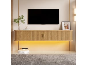 Meuble tv coloris naturel 175 cm   Qualité haut de gamme