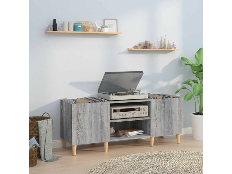  Armoire à disques, armoire de rangement sonoma gris 121x38x48 cm bois d'ingénierie  - Conforama B