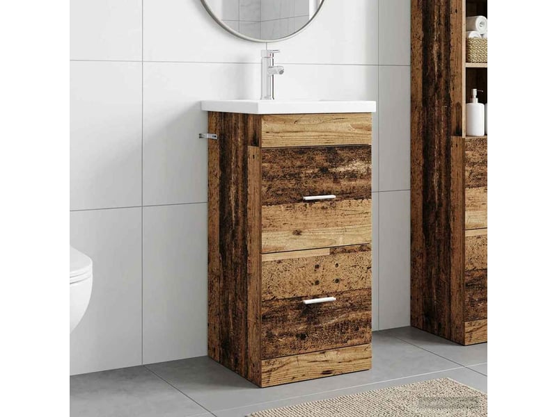  Meuble de salle de bain avec évier bois ancien shl6973  - Conforama B