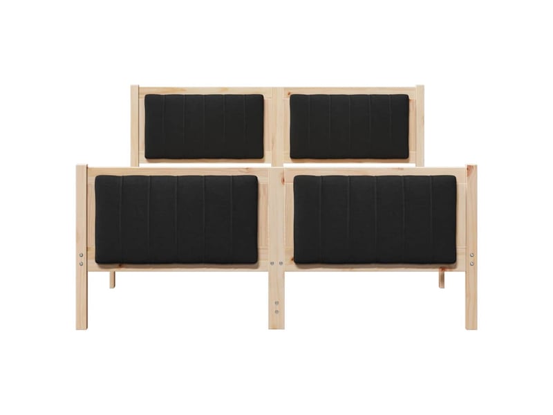  Lit double- lit adulte -  cadre de lit marron et noir 135 x 190 cm bois massif en pin  - Conforama D