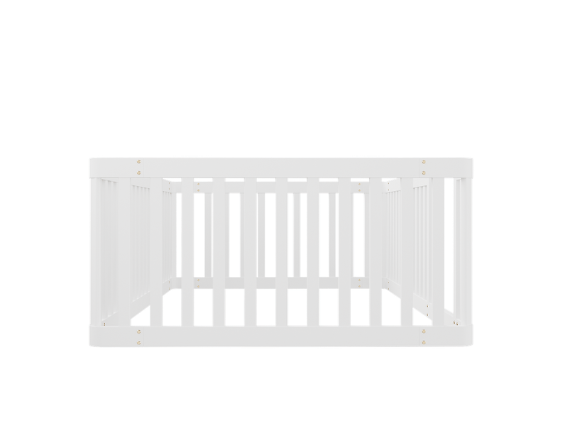 Lit enfant en bois 90x200 cm - avec barrière semi-fermée - pin - blanc (sommier et matelas non inclus)  - Conforama W