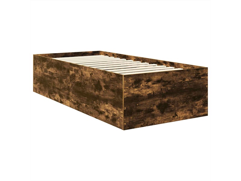  Lit double- lit adulte -  cadre de lit chêne fumé 120 x 200 cm bois d'ingénierie  - Conforama D