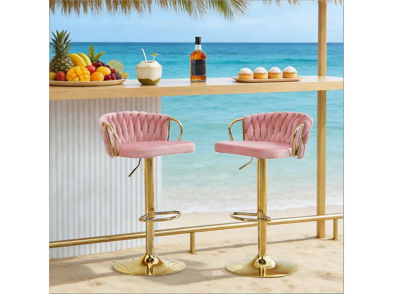  Tabourets de bar élégance lot de 2, coussin doux, cuisine, café et sièges confortables modernes  - Conforama D