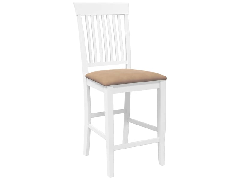  Lot de 2 tabouret de bar avec coussins en bois massif blanc et caoutchouc shl72679  - Conforama D