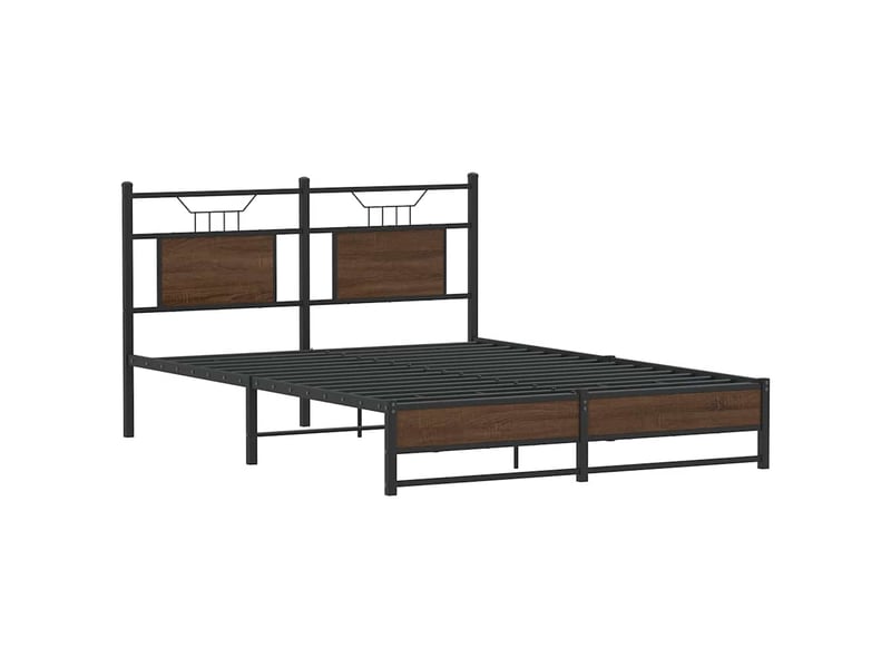  Lit double- lit adulte -  cadre de lit sans matelas chêne marron 150x200 cm  - Conforama B