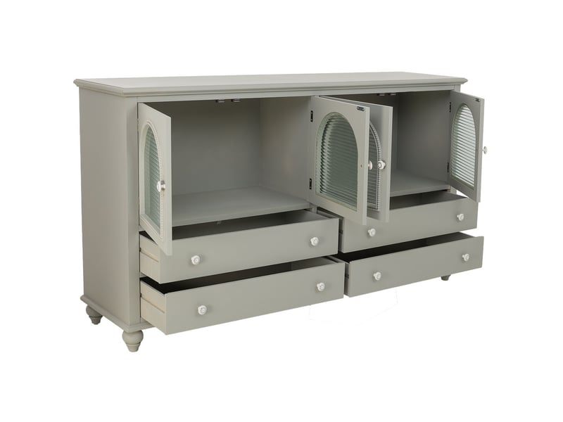  Buffet en bois vert 160x38x88 cm h  - Conforama E