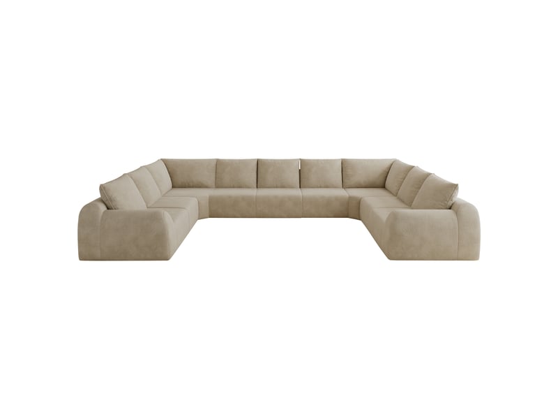  Canapé en u kaki 411 cm sans armature en mousse compressée pour salon  - Conforama R