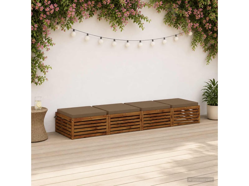  Lot de 4 coussins de siège, coussins d'assise soest 100 % polyester taupe cf60573  - Conforama B