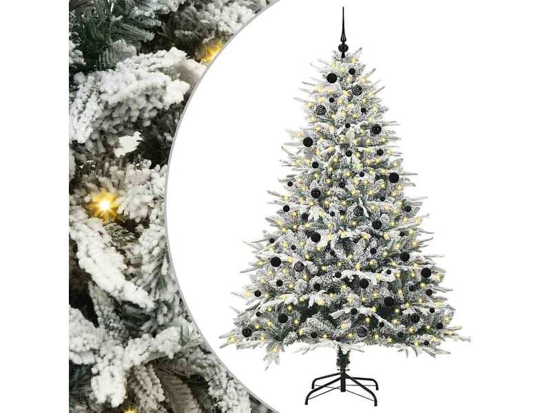  Sapin de noël - arbre de noël artificiel pré-éclairé avec ensemble de boules  - Conforama A
