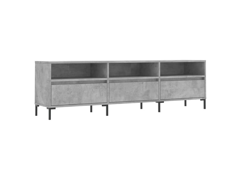  Meuble tv - banc tv - meuble de rangement gris béton 150x30x44,5 cm bois d'ingénierie  - Conforama A