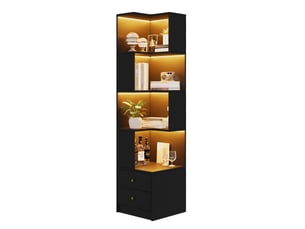 Bibliotheque coloris noir 4 étagère(s) <strong>MODENUIT </strong> <strong></strong> - 45 cm x 180 cm