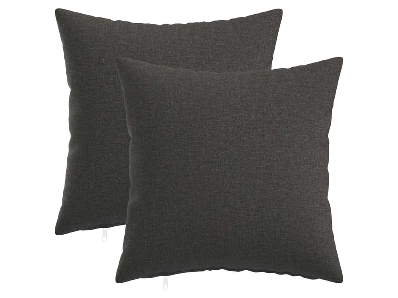  Lot de 2 coussins avec oreiller, coussins décoratifs heerlen gris foncé tissu cf50227  - Conforama B