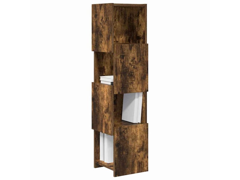 Meuble d'angle, meuble de rangement salon 25,5x25x102cm bois d'ingénierie chêne fumé  - Conforama C