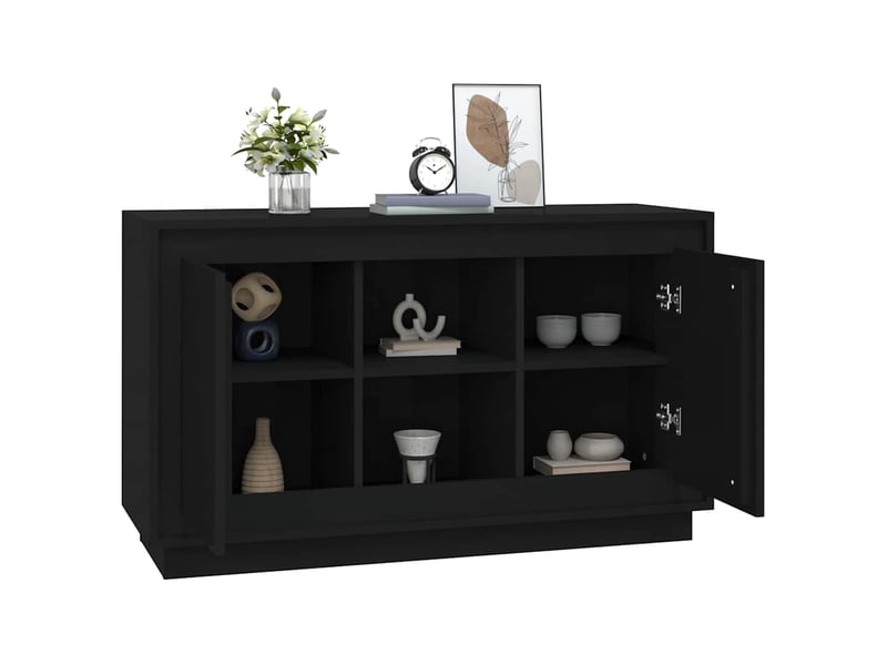  Buffet - bahut - meuble de rangement noir 102x35x60 cm bois d'ingénierie  - Conforama D