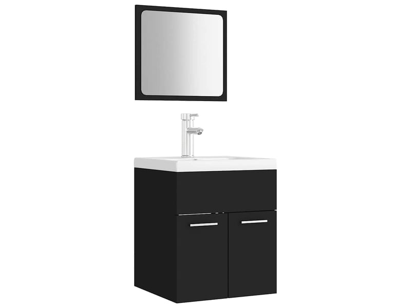 Ensemble de meubles de salle de bain noir aggloméré cf63905 - Conforama A