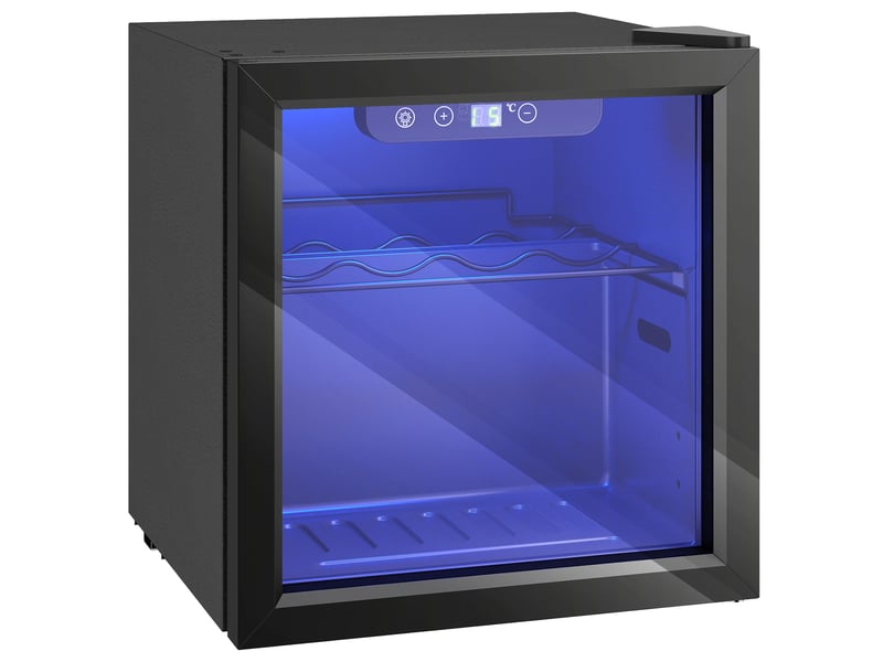  Cave à vin 12 bouteilles 36l, réfrigérateur à vin et boissons avec température réglable 4-16 °c, noir, porte réversible  - Conforama B