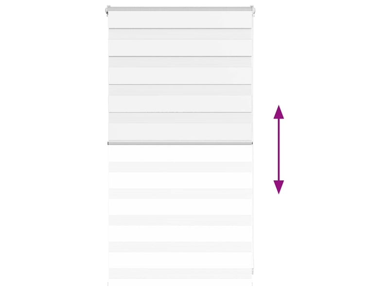 Store zèbre, store de fenêtre blanc 75x100 cm largeur du tissu 70,9 cm polyester cf48420 - Conforama E