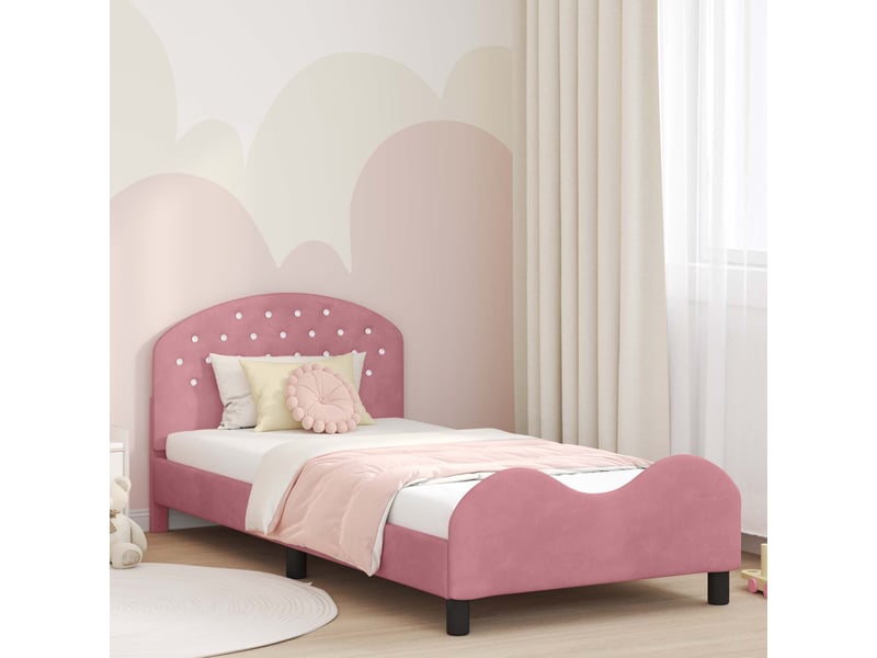 Cadre de lit pour enfants - lit jeune avec tête de lit rose 80 x 200 cm  - Conforama B