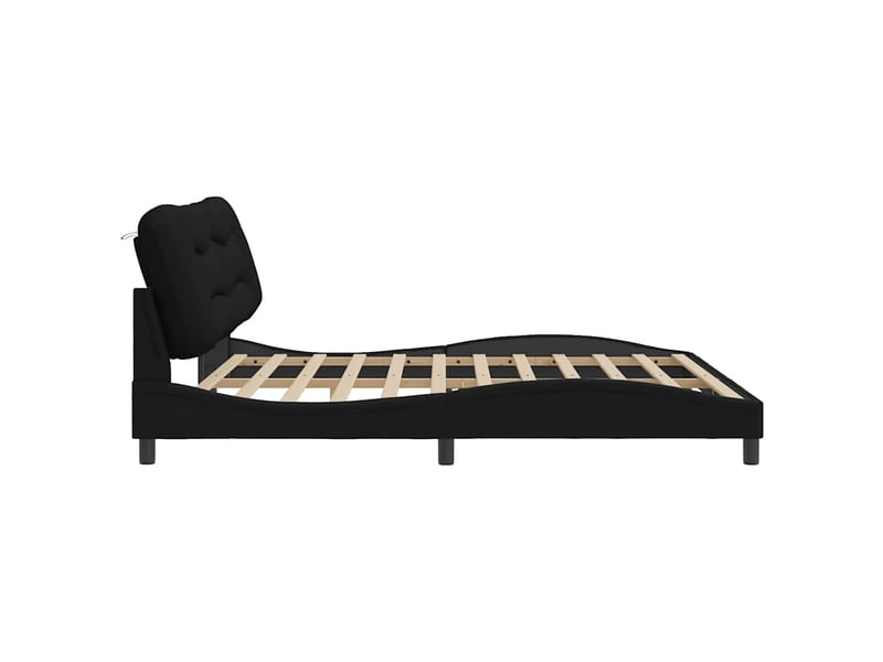 Lit double- lit adulte - cadre de lit sans matelas hvar noir 200x200 cm tissu - Conforama D