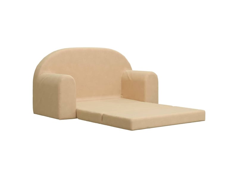 Canapé convertible, canapé droit, canapé-lit pour enfants 2 places crème peluche douce cf22305 - Conforama D